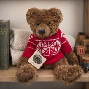 Boyds Bear Biff Grizzwood Plush Red Sweater Archive Collection 10” w Tag